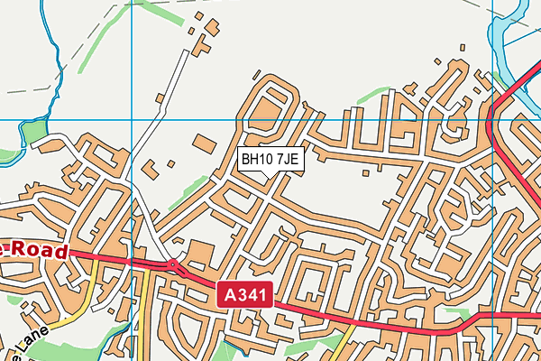 BH10 7JE map - OS VectorMap District (Ordnance Survey)