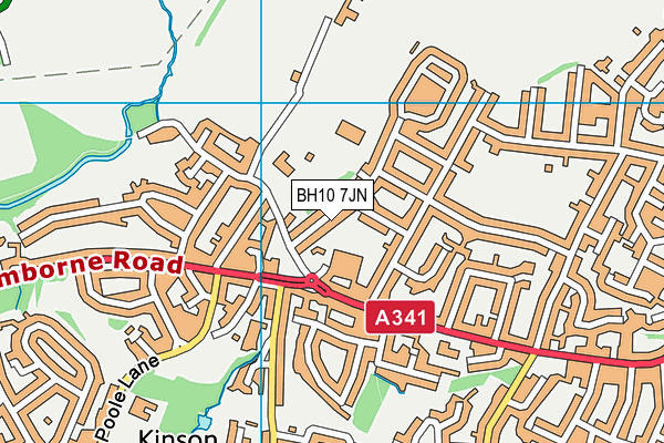 BH10 7JN map - OS VectorMap District (Ordnance Survey)