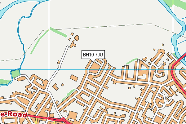 BH10 7JU map - OS VectorMap District (Ordnance Survey)