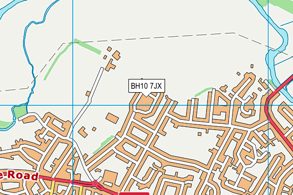 BH10 7JX map - OS VectorMap District (Ordnance Survey)