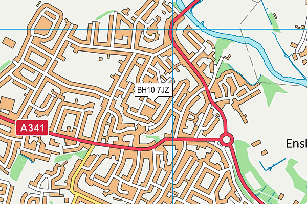 BH10 7JZ map - OS VectorMap District (Ordnance Survey)