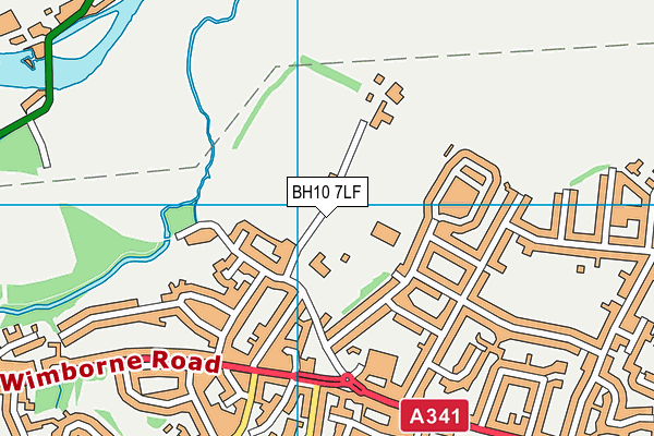 BH10 7LF map - OS VectorMap District (Ordnance Survey)
