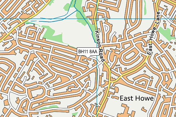 BH11 8AA map - OS VectorMap District (Ordnance Survey)