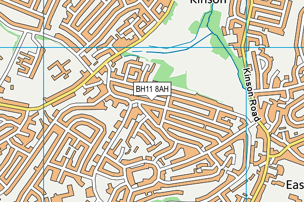 BH11 8AH map - OS VectorMap District (Ordnance Survey)