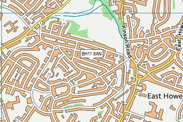 BH11 8AN map - OS VectorMap District (Ordnance Survey)