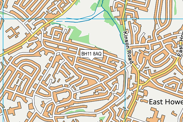 BH11 8AQ map - OS VectorMap District (Ordnance Survey)