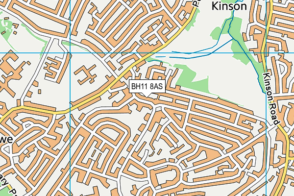 BH11 8AS map - OS VectorMap District (Ordnance Survey)