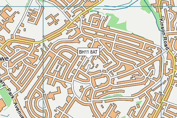 BH11 8AT map - OS VectorMap District (Ordnance Survey)