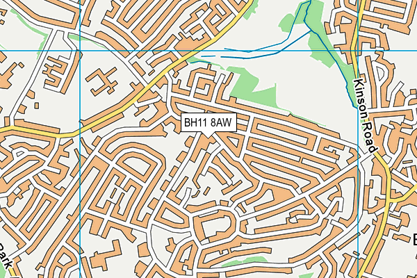 BH11 8AW map - OS VectorMap District (Ordnance Survey)