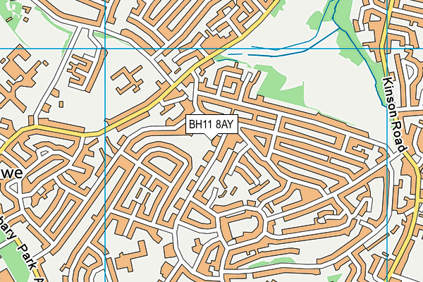 BH11 8AY map - OS VectorMap District (Ordnance Survey)