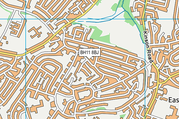 BH11 8BJ map - OS VectorMap District (Ordnance Survey)