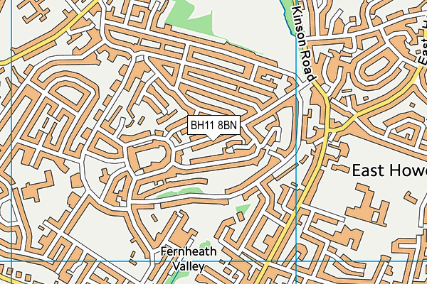 BH11 8BN map - OS VectorMap District (Ordnance Survey)