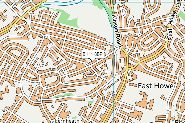BH11 8BP map - OS VectorMap District (Ordnance Survey)