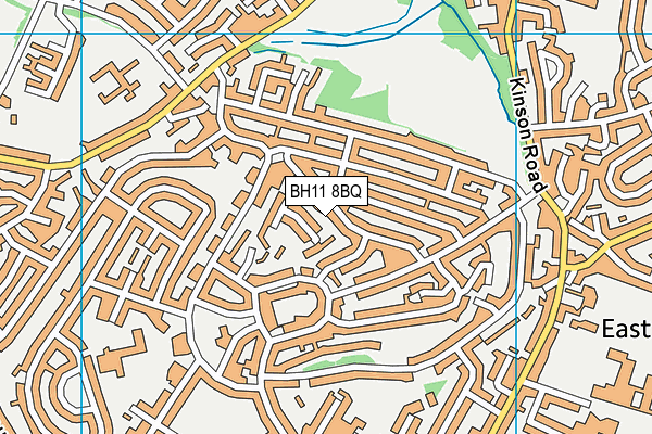 BH11 8BQ map - OS VectorMap District (Ordnance Survey)