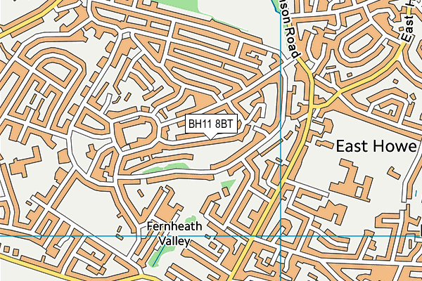 BH11 8BT map - OS VectorMap District (Ordnance Survey)