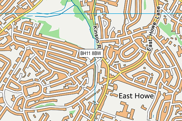 BH11 8BW map - OS VectorMap District (Ordnance Survey)
