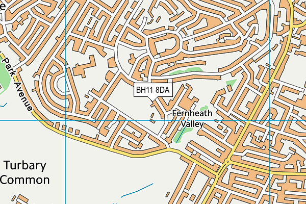 Fernheath Playing Fields map (BH11 8DA) - OS VectorMap District (Ordnance Survey)