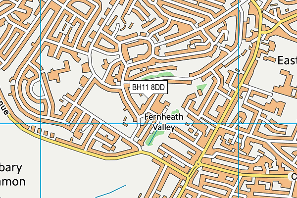 BH11 8DD map - OS VectorMap District (Ordnance Survey)