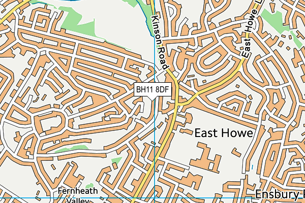 BH11 8DF map - OS VectorMap District (Ordnance Survey)