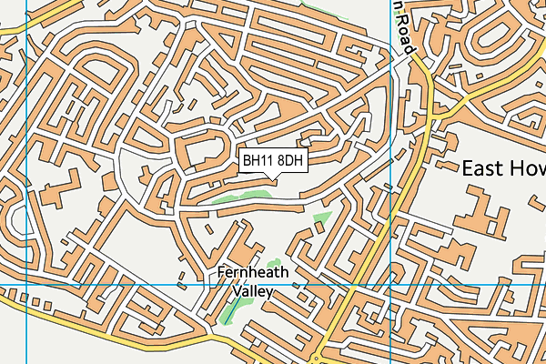 BH11 8DH map - OS VectorMap District (Ordnance Survey)
