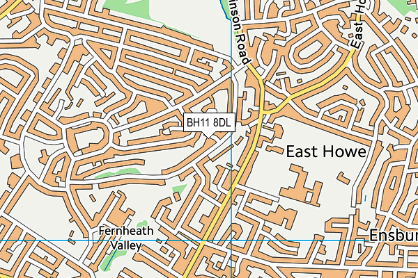BH11 8DL map - OS VectorMap District (Ordnance Survey)