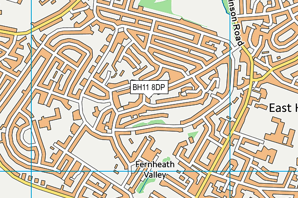 BH11 8DP map - OS VectorMap District (Ordnance Survey)