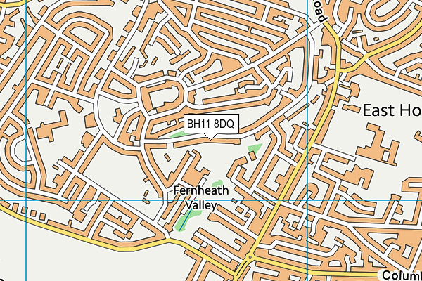 BH11 8DQ map - OS VectorMap District (Ordnance Survey)