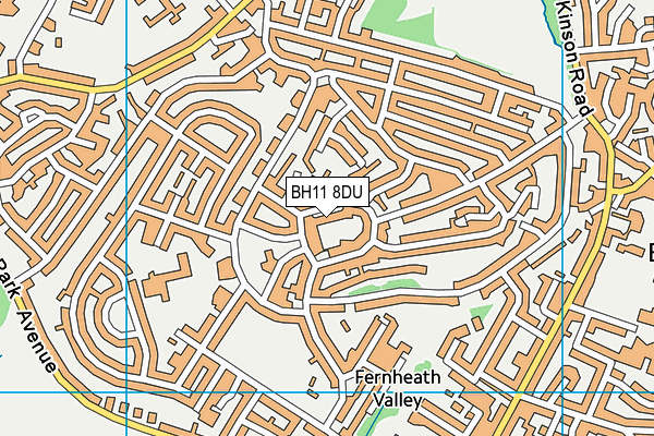 BH11 8DU map - OS VectorMap District (Ordnance Survey)