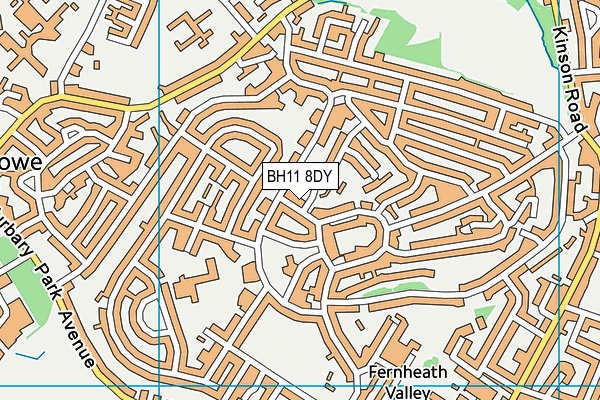 BH11 8DY map - OS VectorMap District (Ordnance Survey)