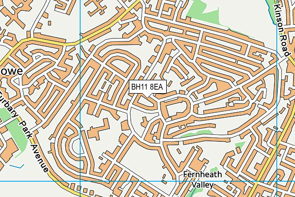 BH11 8EA map - OS VectorMap District (Ordnance Survey)