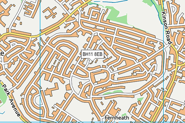 BH11 8EB map - OS VectorMap District (Ordnance Survey)