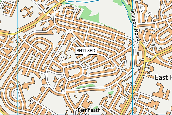 BH11 8ED map - OS VectorMap District (Ordnance Survey)