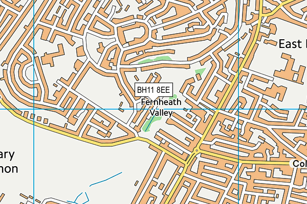 BH11 8EE map - OS VectorMap District (Ordnance Survey)