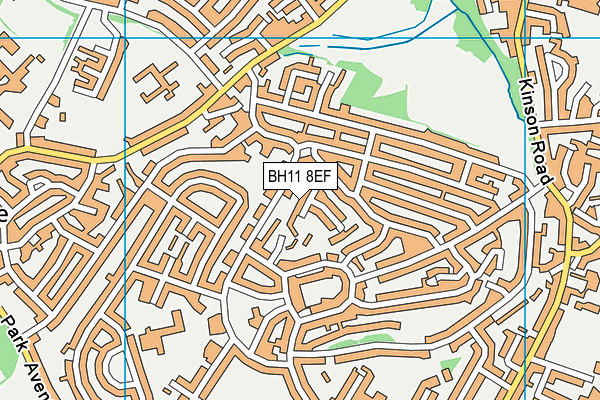 BH11 8EF map - OS VectorMap District (Ordnance Survey)