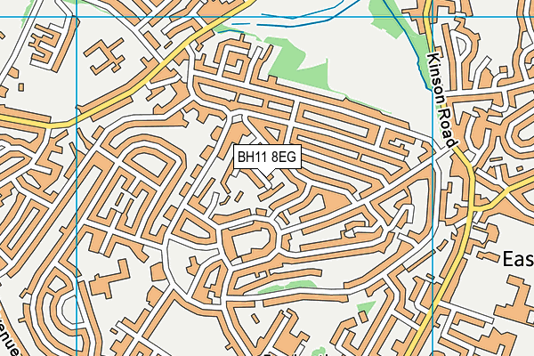 BH11 8EG map - OS VectorMap District (Ordnance Survey)