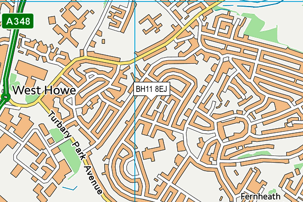 BH11 8EJ map - OS VectorMap District (Ordnance Survey)