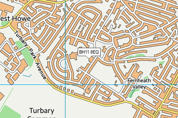 BH11 8EQ map - OS VectorMap District (Ordnance Survey)