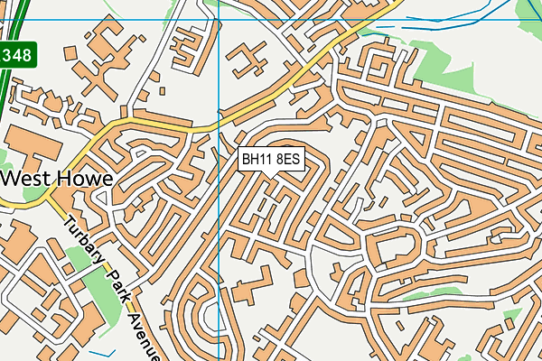 BH11 8ES map - OS VectorMap District (Ordnance Survey)