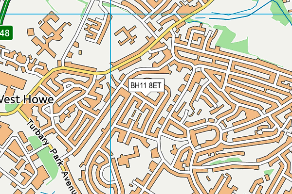 BH11 8ET map - OS VectorMap District (Ordnance Survey)