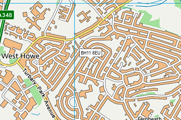 BH11 8EU map - OS VectorMap District (Ordnance Survey)