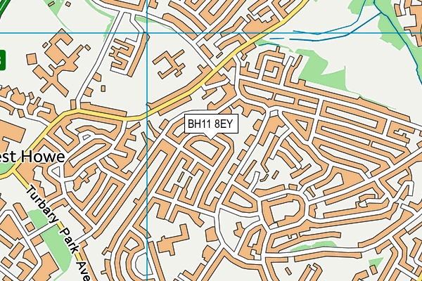 BH11 8EY map - OS VectorMap District (Ordnance Survey)