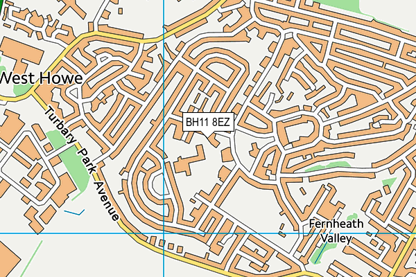 BH11 8EZ map - OS VectorMap District (Ordnance Survey)