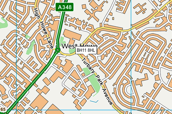 BH11 8HL map - OS VectorMap District (Ordnance Survey)