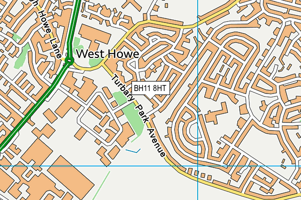 BH11 8HT map - OS VectorMap District (Ordnance Survey)