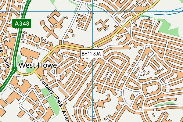 BH11 8JA map - OS VectorMap District (Ordnance Survey)