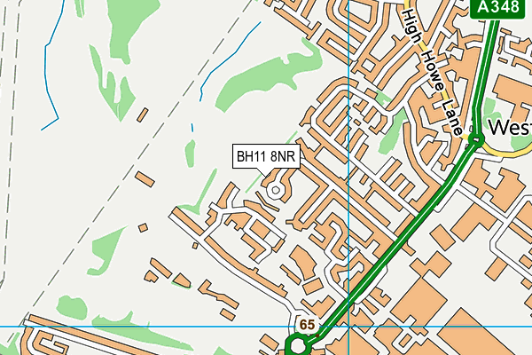 BH11 8NR map - OS VectorMap District (Ordnance Survey)