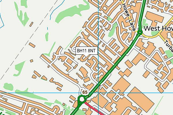 BH11 8NT map - OS VectorMap District (Ordnance Survey)