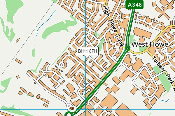 BH11 8PH map - OS VectorMap District (Ordnance Survey)