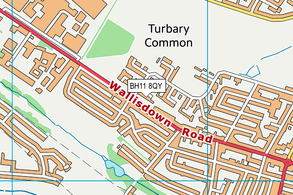 BH11 8QY map - OS VectorMap District (Ordnance Survey)