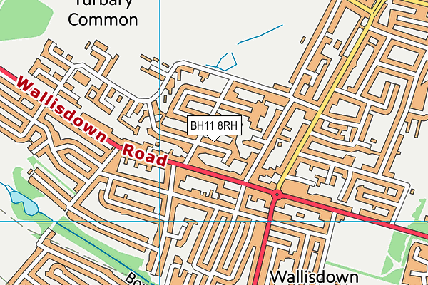 BH11 8RH map - OS VectorMap District (Ordnance Survey)